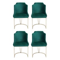 Designer GrüNer Esszimmerstuhl 4X StüHle Luxus Einsitzer Moderne Esszimmer
