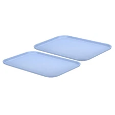 2Pcs Plastic Fast Food Serving Tray 15" x 10.6", Light Blue