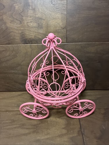 Cinderella Metal Carriage PInk Home Decor Card Holder Wedding Decoration