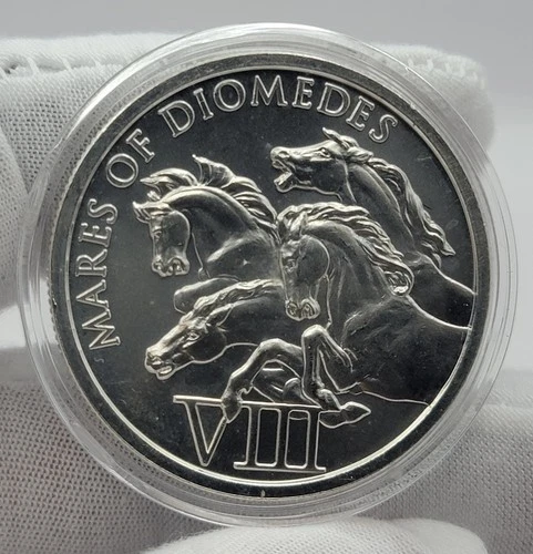 12 Labors of Hercules Mares of Diomedes VIII 1 oz .999 Fine Silver Round