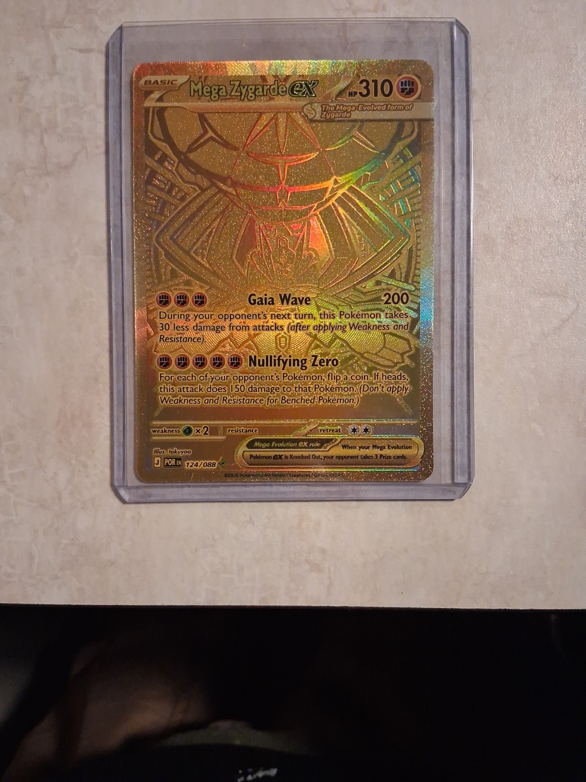 Pokemon Mega Zygarde EX 124/088 Gold Hyper Rare Perfect Order Near Mint