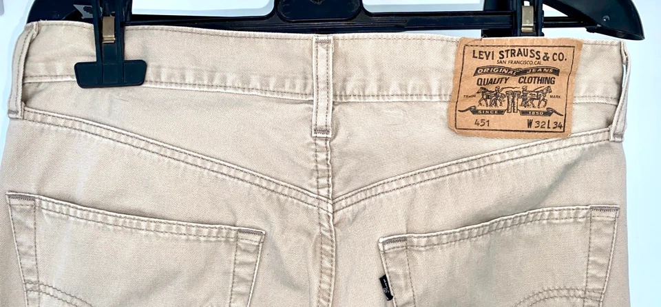 JEAN PANTALON Homme Marque LEVI STRAUSS 451 - Taille 42 - couleur Beige - Photo 3/4