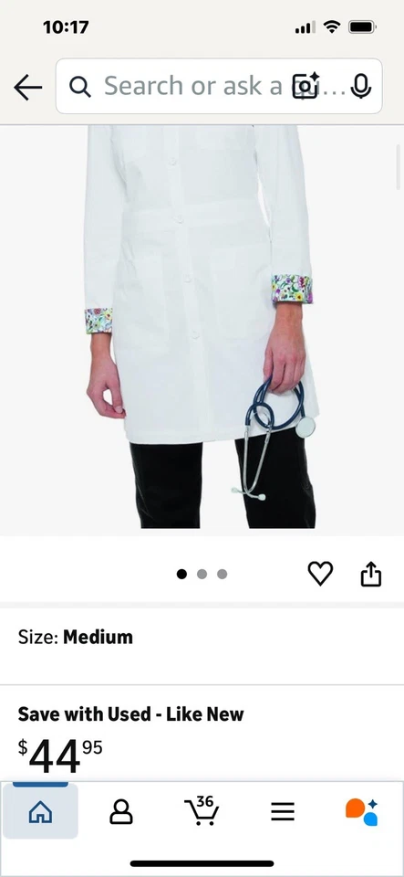 KOI FINE TWILL WOMENS 35 ¾" 4-POCKETS LAB COAT IN WHITE IN ALL SIZES NWT - LG - Image 4 of 4