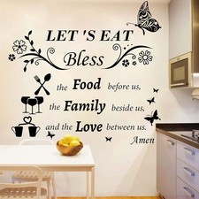 Wall Decals Dinner Meal Prayer Wall Stickers Vinyl Quotes Wall Decal Let's Ea