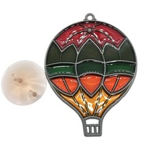 Suncatcher Hot Air Balloon Multicolor Faux Stained Glass Suction Cup Hanger