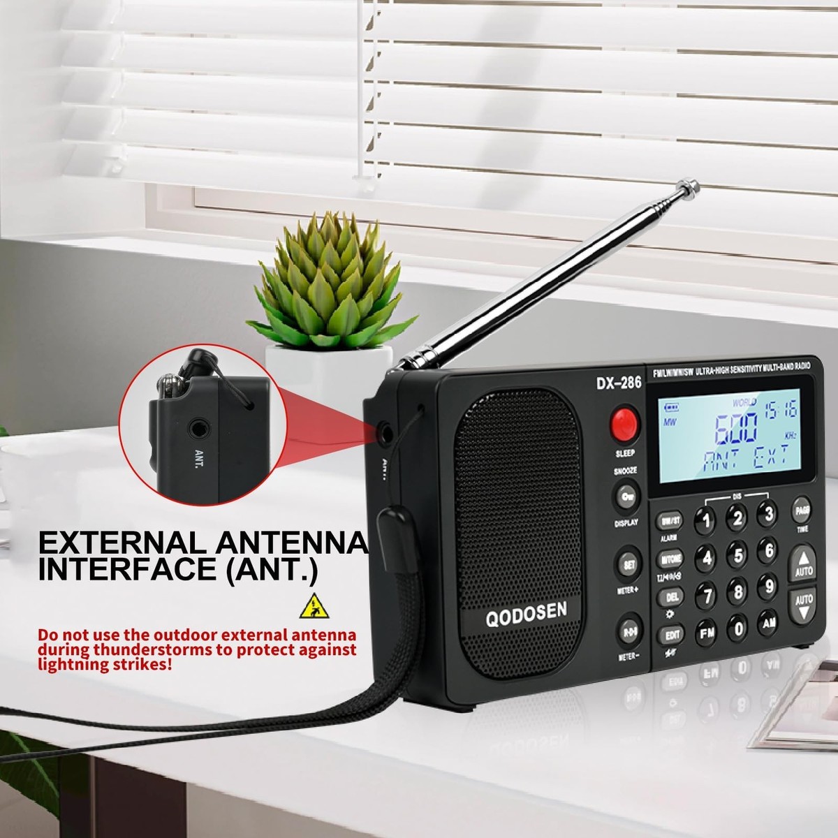 QODOSEN DX-286 Portable Radio, with TEF6686 Automotive Chip,LW,AM