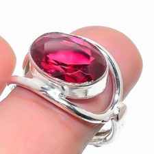 Pink Rubellite Gemstone Handmade 925 Sterling Silver All Size Ring For Gift