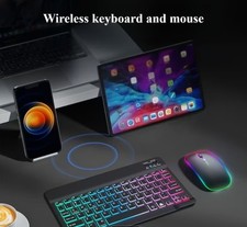 Wireless Bluetooth Keyboard And Mouse Set With 7 Color Led Backlight