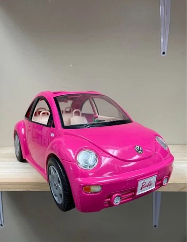 2000 Vintage Mattel Barbie Car 17" - VOLKSWAGEN BEETLE VW Pink Bug Sunroof
