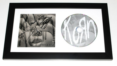 KORN BAND SIGNED FRAMED REQUIEM CD COVER ALBUM COA JONATHAN DAVIS HEAD NOTHING