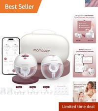 M5 Smart App-Controlled Breast Pump - Lightweight BPA-Free, 2-Pack Cozy Red