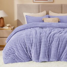 BEDELITE Fleece King Comforter Set -Super Soft  Warm Fluffy King, Lavender