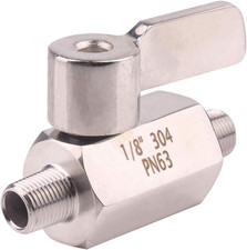 Stainless Ball Valve - 1/8 Inch NPT Thread Male Small Mini Ball Valve (1/8" Male