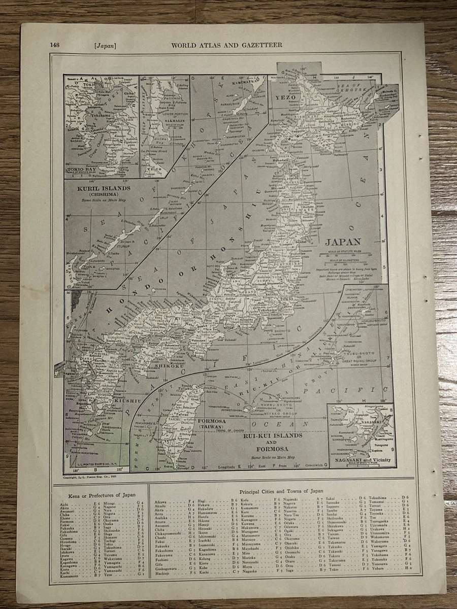 古色古香的亚洲地图及地图册日本1920-1929 日期范围| eBay