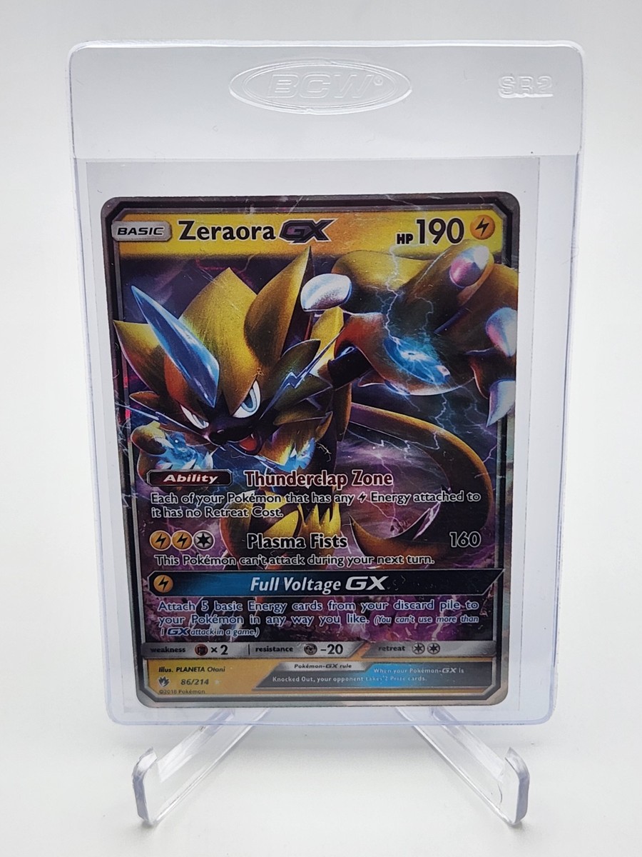 2018 Pokmon Zeraora GX Sun & Moon Lost Thunder Holo Ultra Rare 86/214 LP  TCG