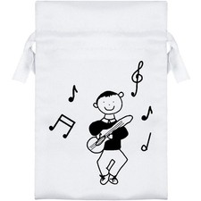 'Guitar boy' Satin Drawstring Bag/Pouch (SB042122)
