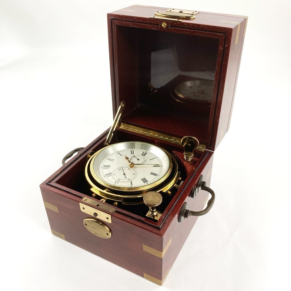 Antique Swiss Imhof Marine Chronometer Nautical Ship Clock