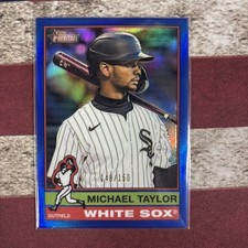 2025 Topps Heritage  #659 Michael Taylor Blue Refractor /150 SP White Sox