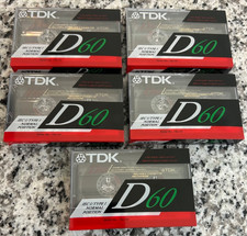 5 - TDK LOW NOISE HIGH OUTPUT IEC1/TYPE I D-60 60 Minute Audio Cassette Tapes