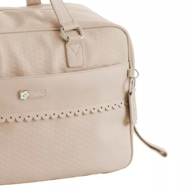 Gorgeous Beige Leather Baby Diaper Bag Large Maternity Bag Changing Mat Straps