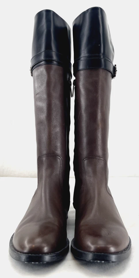 Tods Leather Brown Tall Knee High Buckle Zip Pull-On Boots Girls US 3 EU 34.5 - Image 3 of 4
