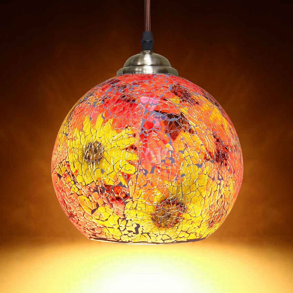 Vintage Glass Globe Ceiling Hanging Pendant Light Shade Mosaic Lighting