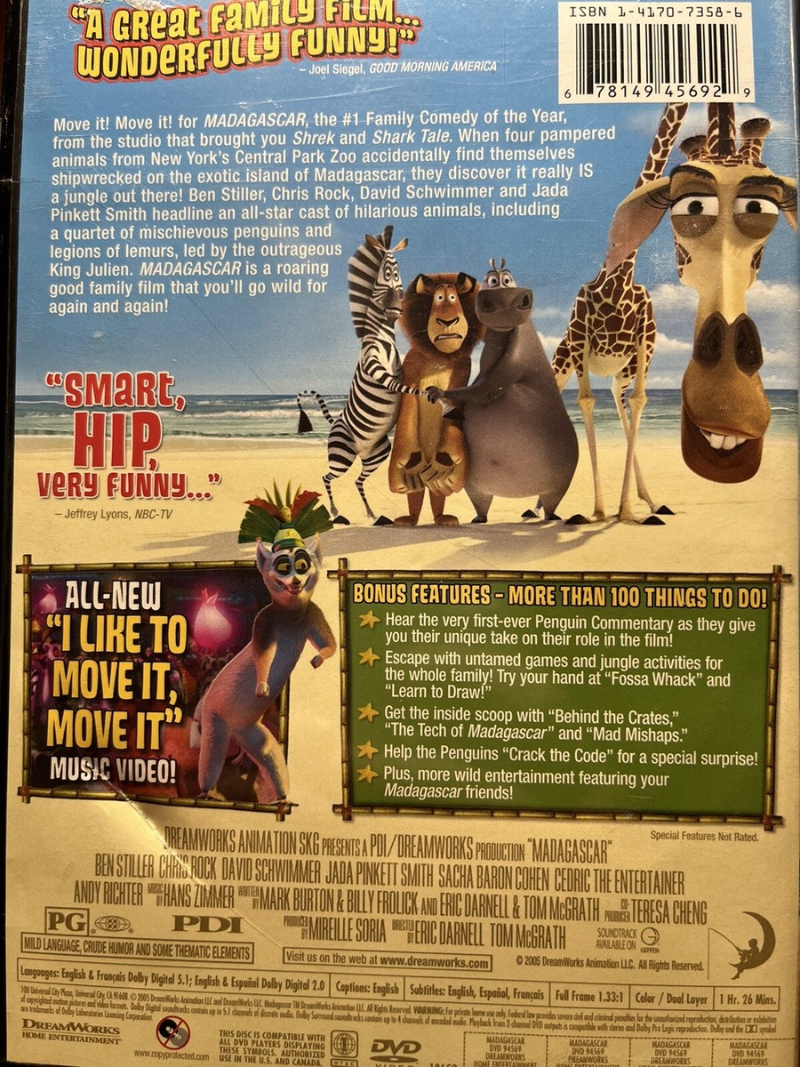 Madagascar (DVD, 2005) Dreamworks, full screen | eBay