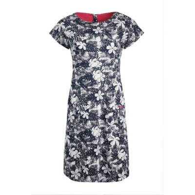 WEIRD FISH LADIES NAVY FLORAL PRINT POCKET TUNIC DRESS SIZE 8 (REF 112)
