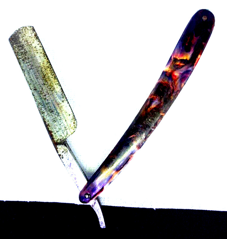 Vintage Barber's SLICK BAKELITE HANDLE Straight Razor