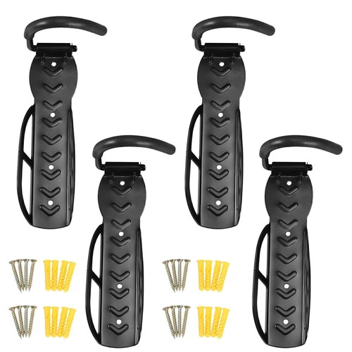 4x Wall Mounted Bike Storage Hooks Garage Bicycle Rack Steel Hanger Holder Stand - Picture 4 of 7