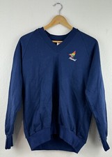 Vintage Hawaii Embroidered V Neck Sweatshirt Poly Tees 1980s Made In USA Medium