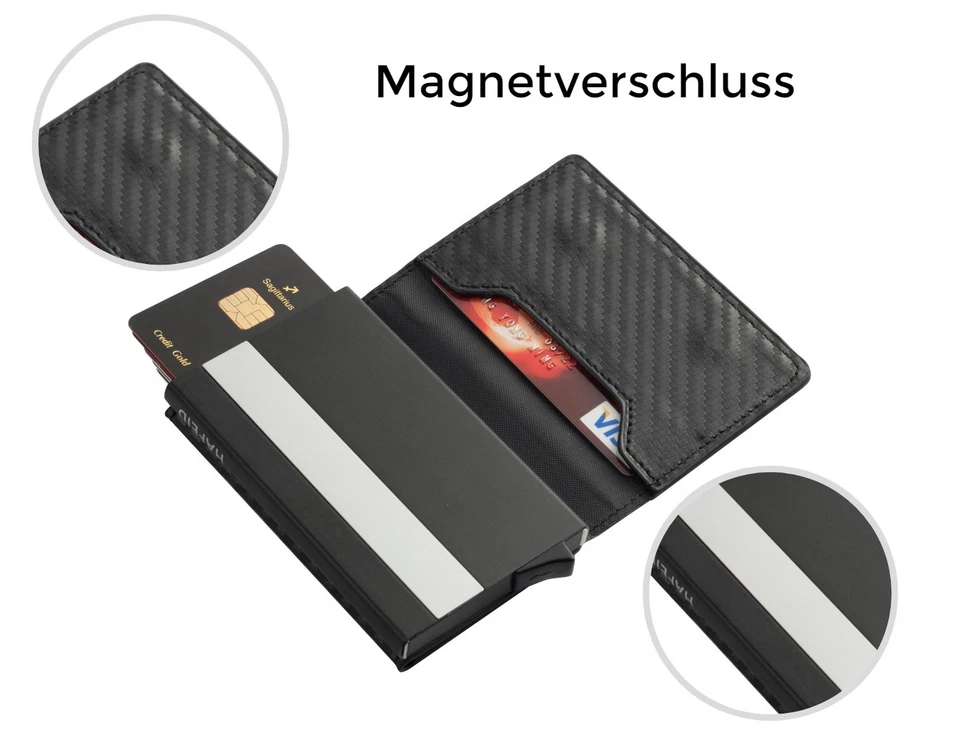 Kartenetui mit RFID Schutz - mini Geldbörse Portemonnaie Geldbeutel slim wallet - Bild 3 von 4