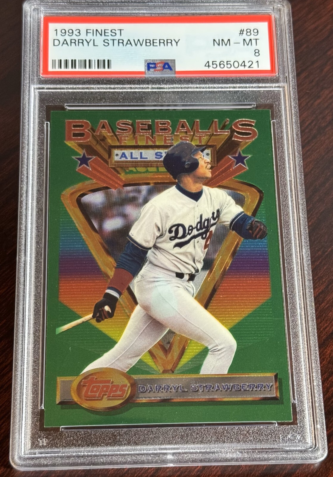 1993 DARRYL STRAWBERRY FINEST #89 PSA 8 DODGERS (421)