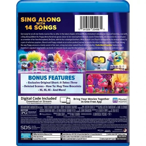 Trolls Band Together (Blu-ray + DVD + Digital) - 第 2/2 張圖片