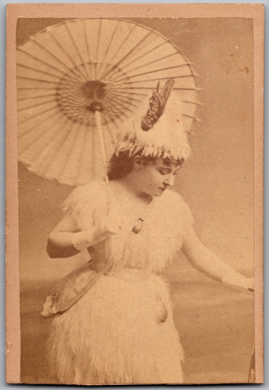 ANTIQUE CDV CIRCA 1870s GORGEOUS YOUNG ACTRESS LYDIA THOMPSON IN ROBINSON CRUSOE