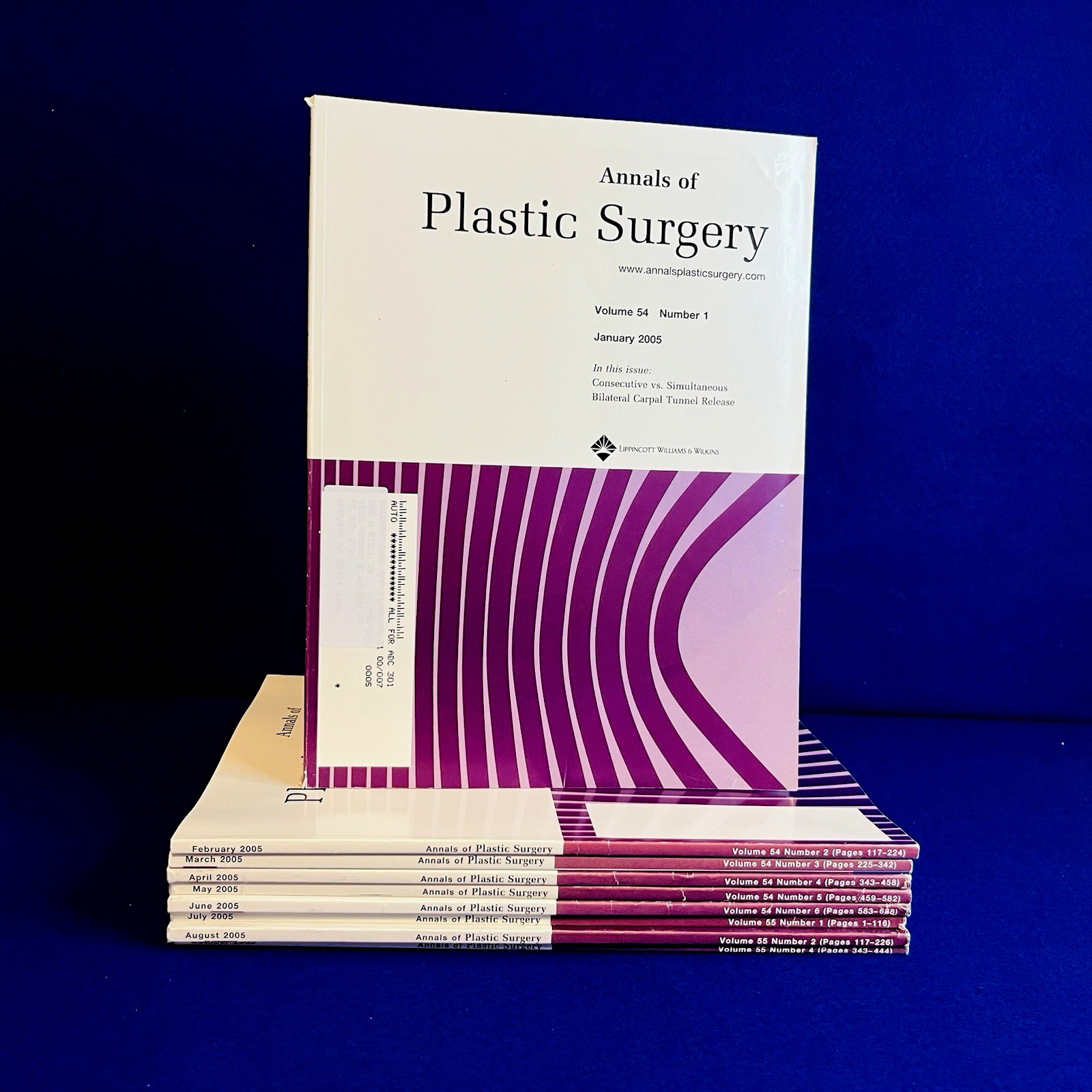 Correction Inverted Nipple Annals of Plastic Surgery Mix Lot of 9 Magazines 2005