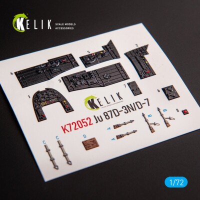 Junkers Ju87D-3N/D-7. Interior 3D Decals (for Fujimi, Hobby 2000) 1:72 K72052