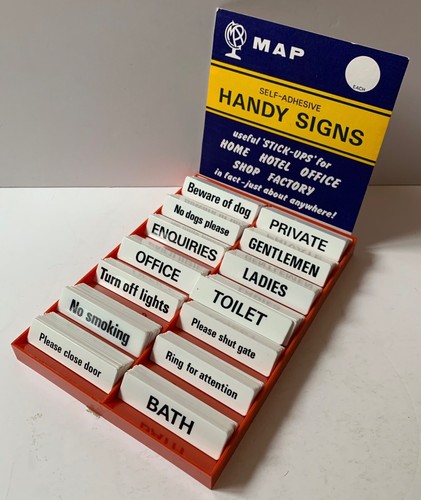VINTAGE SMALL ACRYLIC SIGN / TOILET / 1960’S HOME WORK FACTORY SALVAGE - Picture 7 of 7
