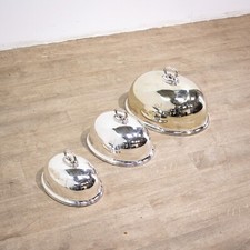 Set of 3 Silverplate Meat Domes