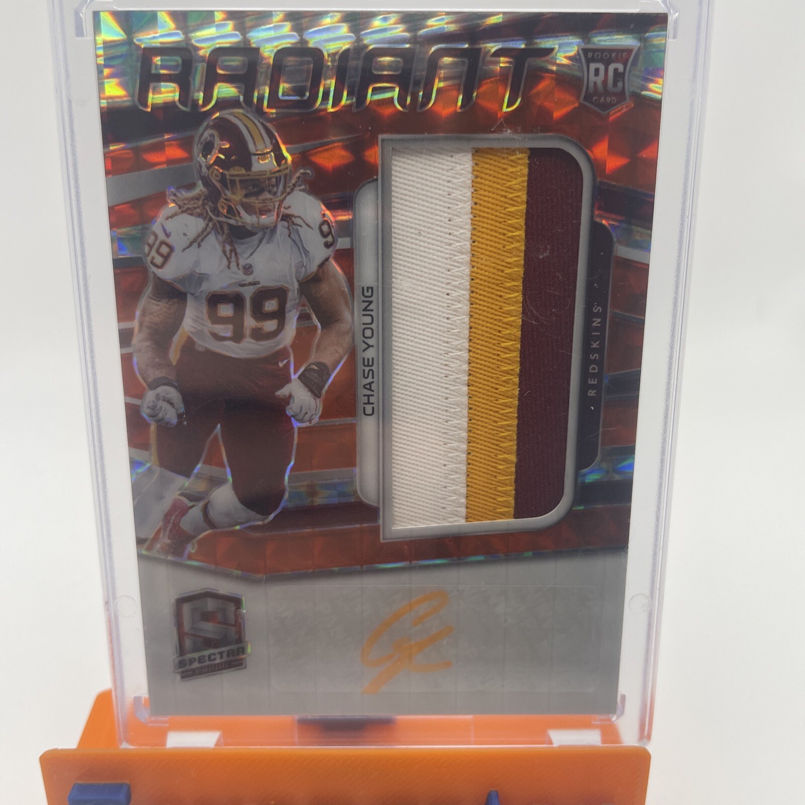 Chase Young 2020 Spectra Radiant Neon Orange Auto 3 Color Patch Rookie RPA /15🔥