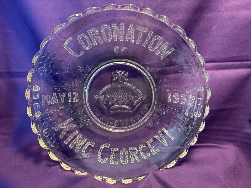 T.M. King George VI & Queen Elizabeth Coronation (1937)  - Pressed Glass Dish