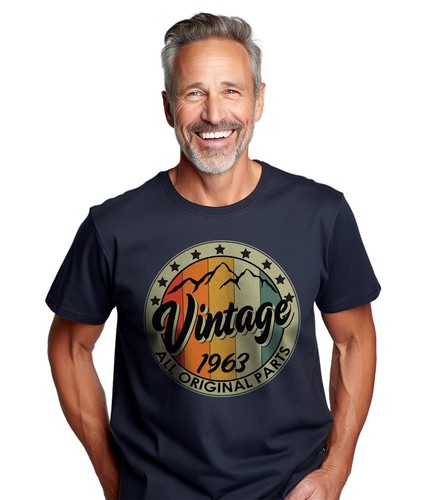 Vintage Mountain 1963-2023 60th Anniversary T-shirt - Funny Retro Design, Unisex - Picture 6 of 36