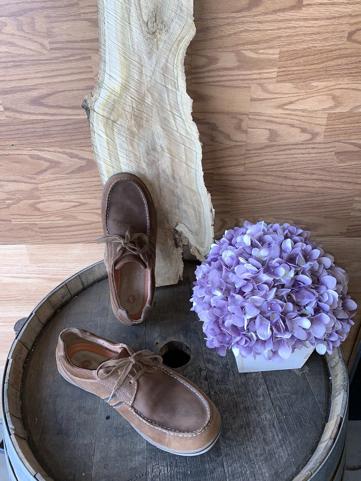 Scarpe Oxford Clarks non strutturate pelle marrone casual stringate uomo taglia 11