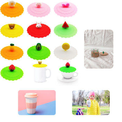 8 Stück Silikon Becherdeckel 10cm - Wiederverwendbar Mit Süßen Designs