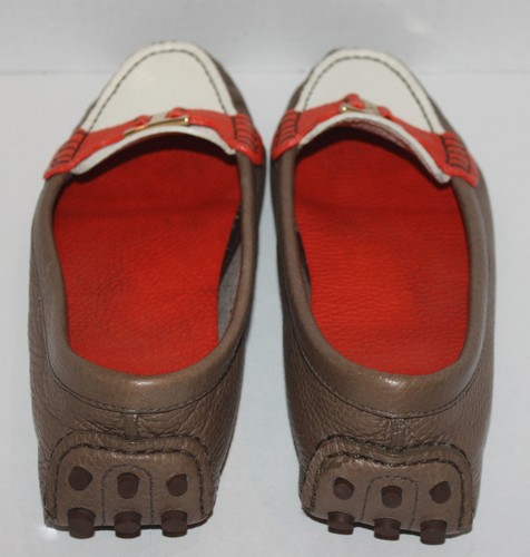 Raros Mocasines Planos Para Mujer Tory Burch Casey Marrón Multicolor Cuero Talla 8 M - Imagen 3 de 4
