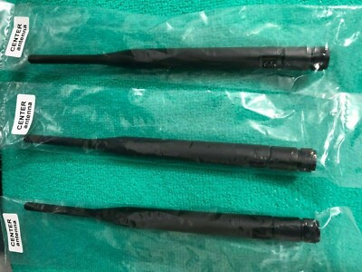 Lot of 3 Sonicwall RP-SMA Male 3/4'' Round BLK WiFi Antenna Cisco Nortel Linksys