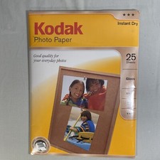 Kodak Photo Paper Instant Dry Gloss 8.5 x 11 44lb 6mil - 25 Sheets NEW in Shrink