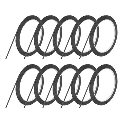 10 Rollen Whiteboard Klebeband dünn 3 mm 54,7 Yard dünne Nadelstreifen Band, schwarz