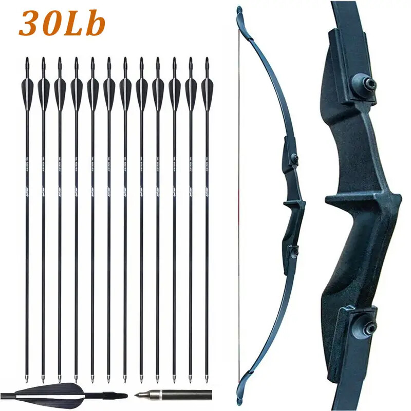 57 in Archery Recurve Bow Set 30lb/40lb Right Left Hand w/ 12X ...