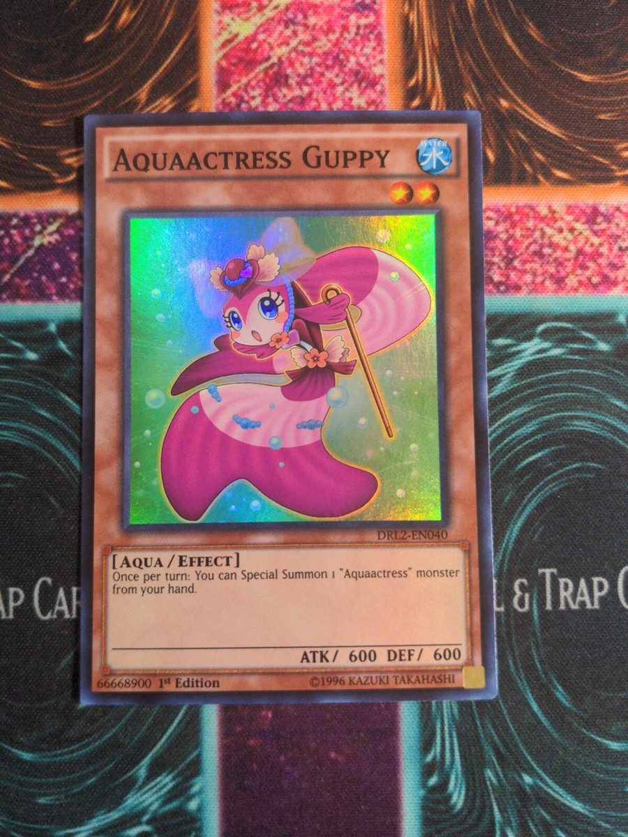 Yu-Gi-Oh! Aquaactress Guppy Card - Super Rare 1st Edition From Dragons Of Legend 2 Set